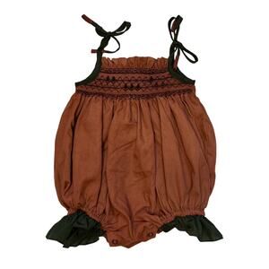 Well Dressed Wolf "Classic Smocked Bubble" Custom Dyed Romper - Size 9M